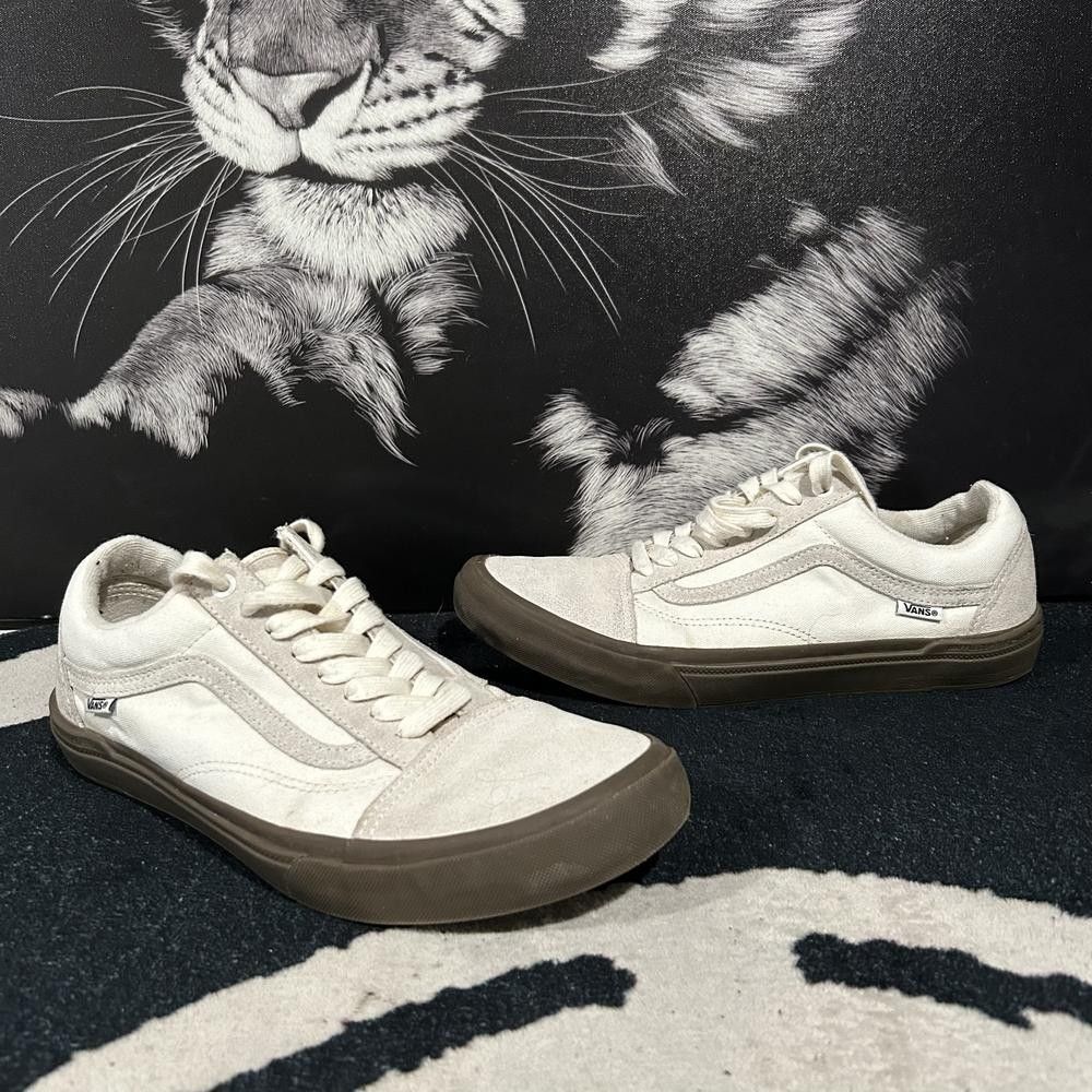 Vans BMX Old Skool VN0005UZOVM Athletic Sneaker Mens 10.5 White Suede Skateboard